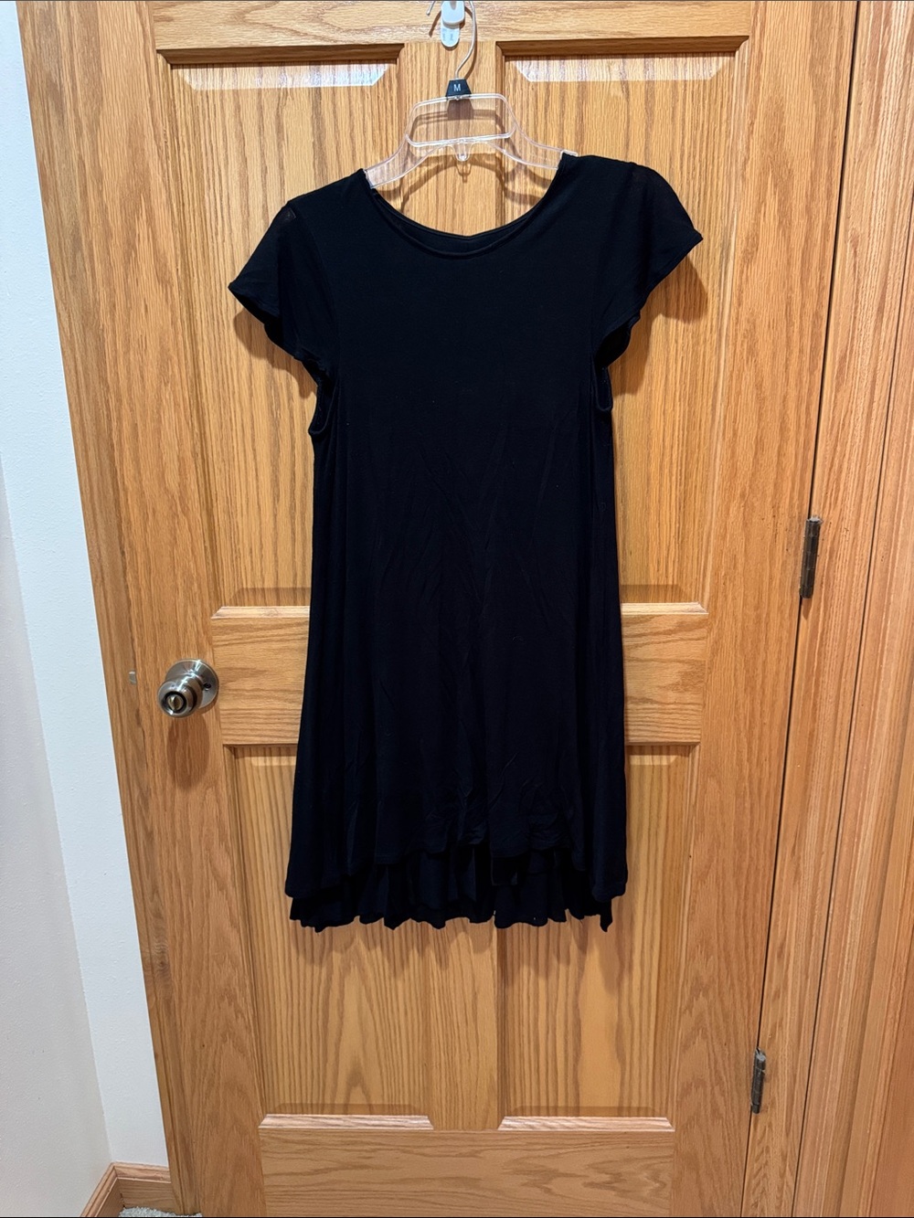 Black Women’s Short Sleeve Swing Above the Knee Tunic Dress
